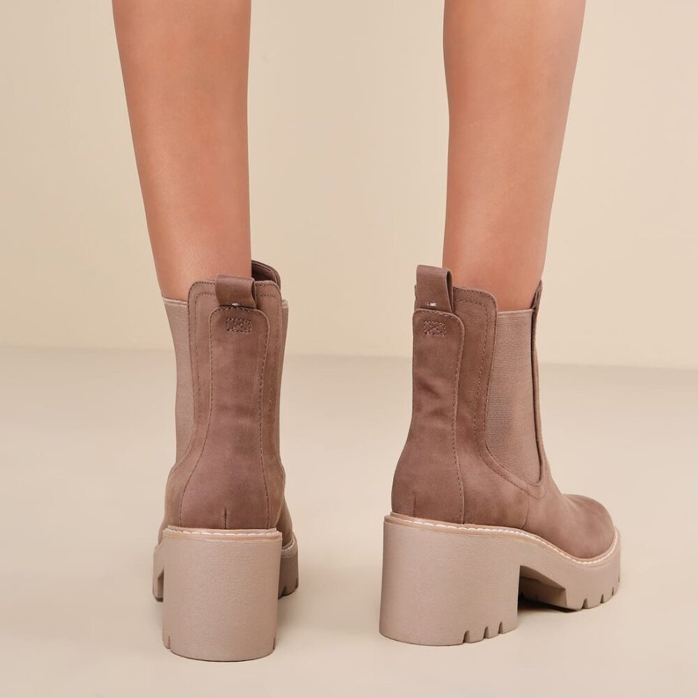 DV by DOLCE VITA 'Tobias' Truffle Faux Suede Chelsea Ankle Boots Booties Shoes - Picture 4 of 13